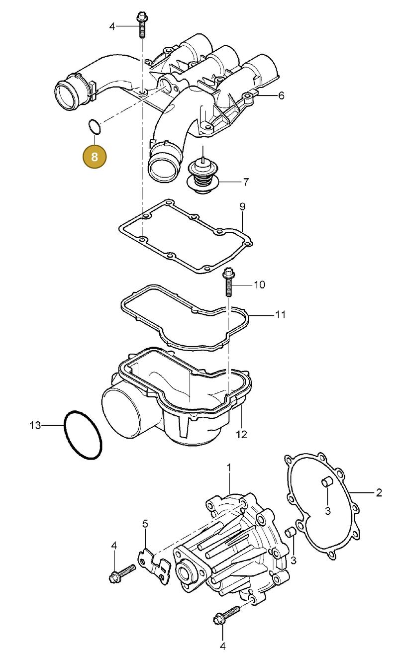 99970747740 — Porsche Cayenne (2002-2006) diagram p24105000, position 8