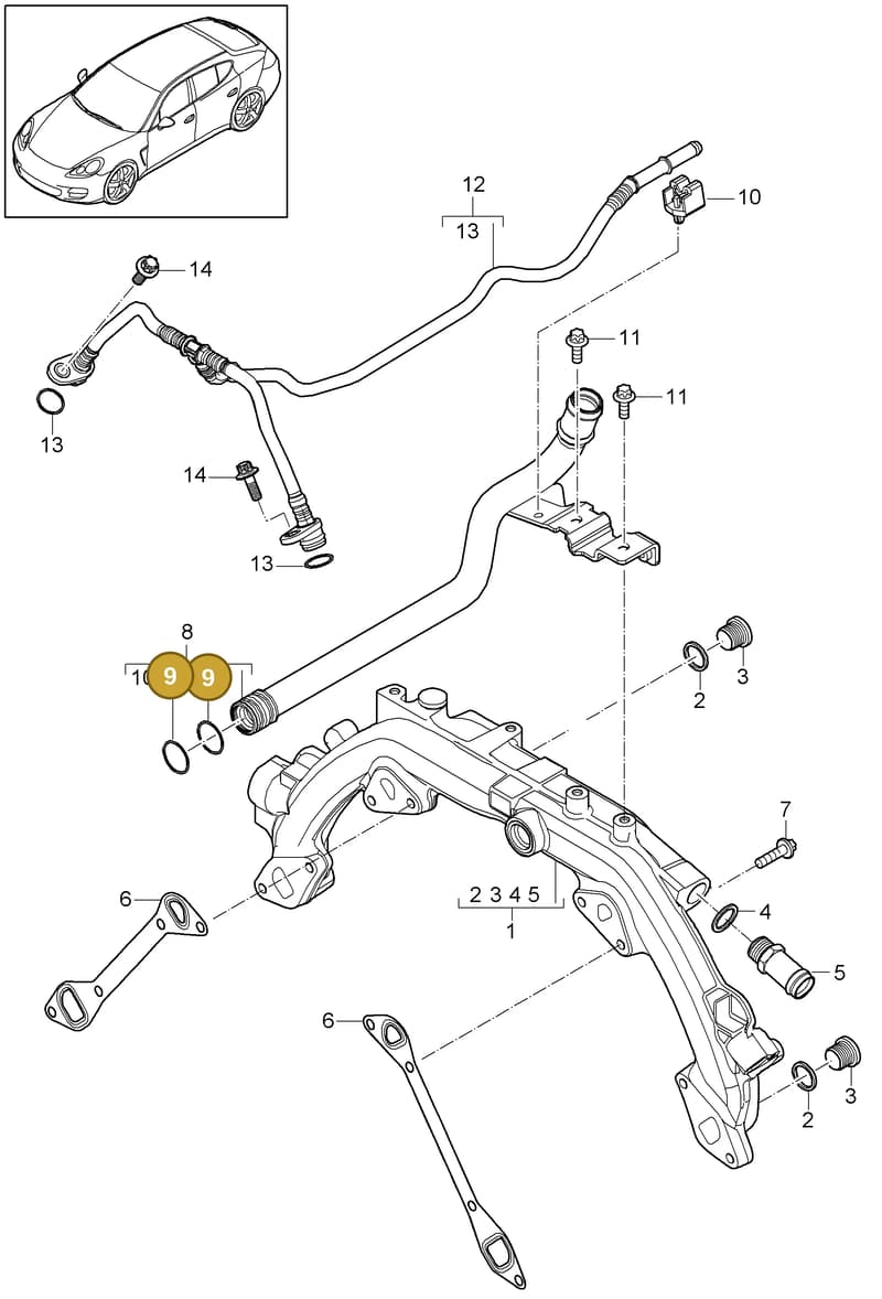 99970747740 — Porsche Panamera (2009-2016) diagram p35105020, position 9