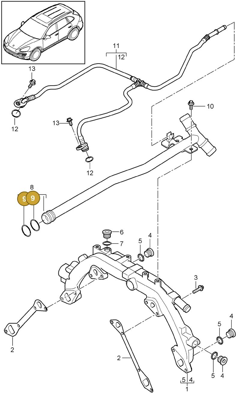 99970747740 — Porsche Cayenne (2010-2018) diagram p37105020, position 9