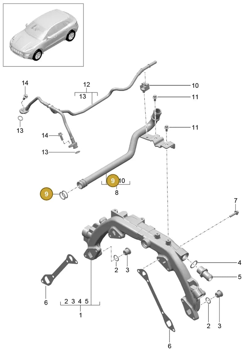99970747740 — Porsche Macan (2013-2018) diagram p44105020, position 9