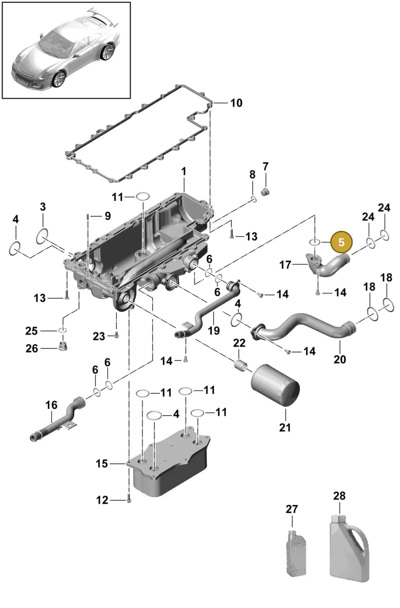 99970748141 — Porsche 911 (2013-2020) diagram p41104050, position 5