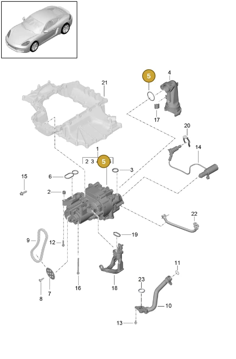 99970751340 — Porsche Cayman (2016-2019) diagram p50104000, position 5