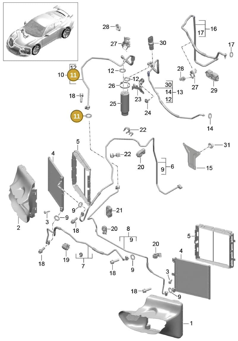 99970755641 — Porsche 911 (2013-2020) diagram p41813020, position 11