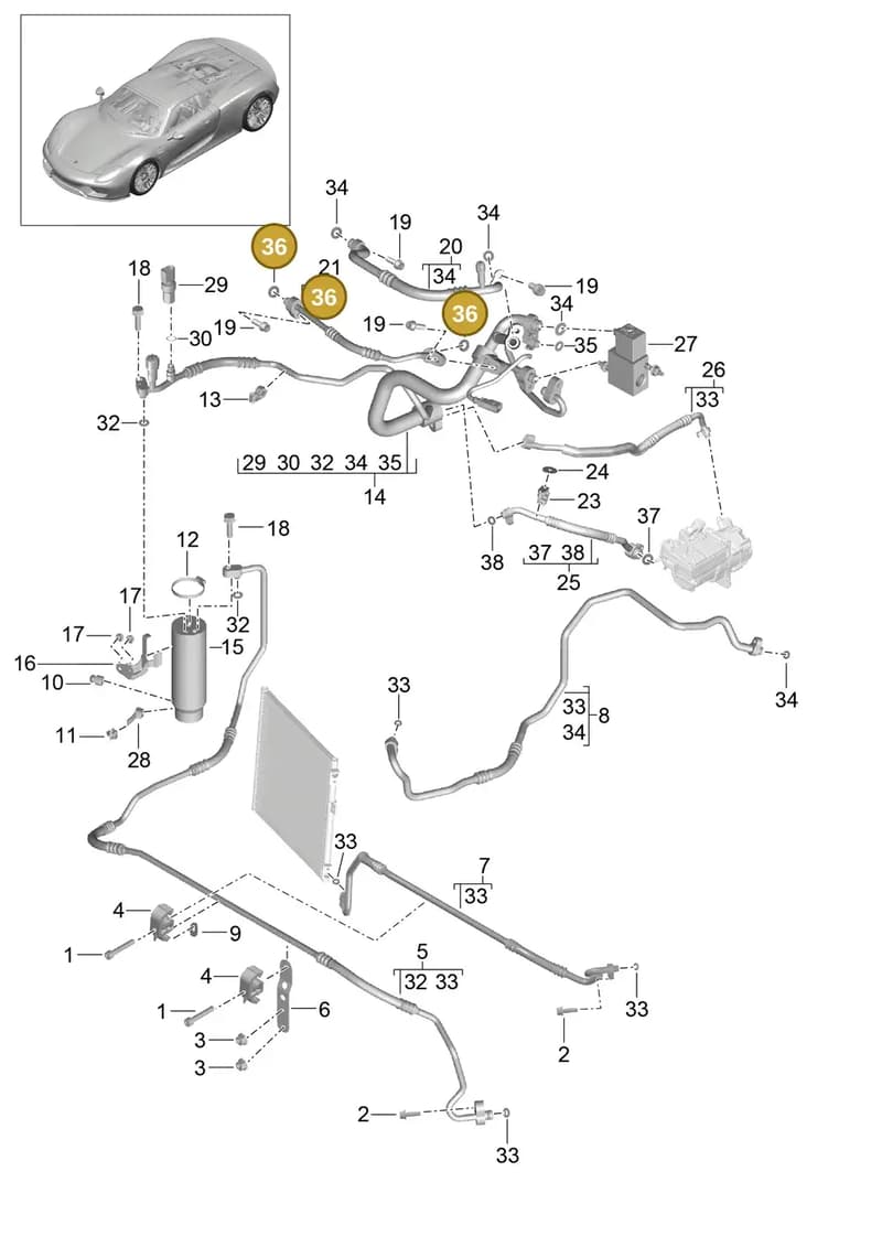 99970755641 — Porsche 918 Spyder (2014-2015) diagram p43813020, position 36