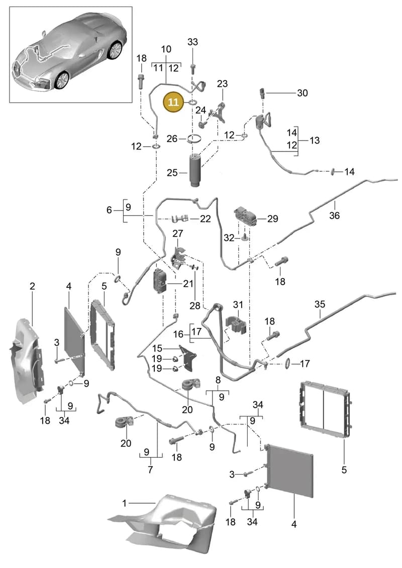 99970755641 — Porsche Boxster Spyder (2015-2016) diagram p46813020, position 11