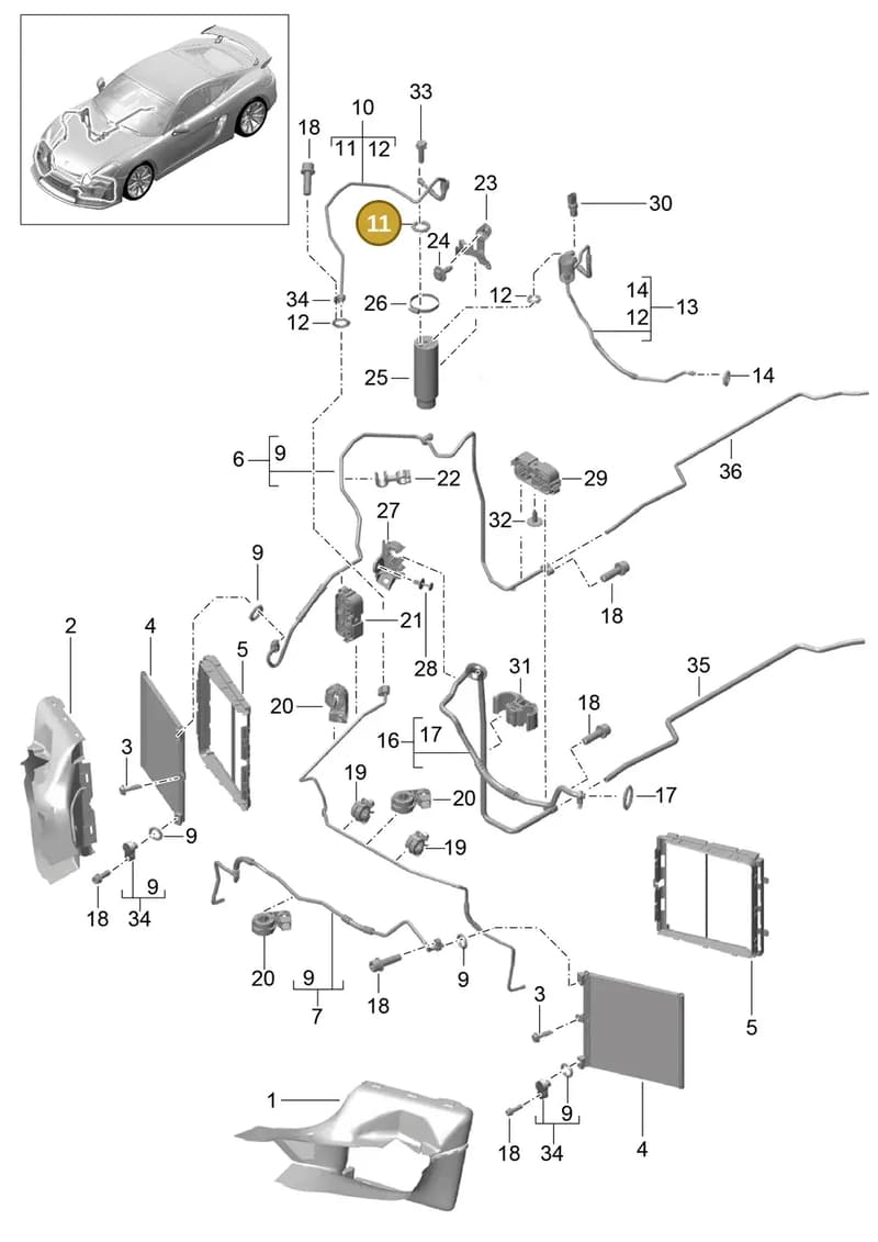 99970755641 — Porsche Cayman GT4 (2015-2016) diagram p45813020, position 11