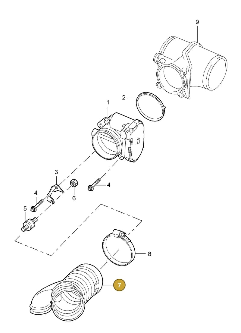 99970757440 — Porsche Carrera 4 Cabrio (2004-2008) diagram p26107000, position 7