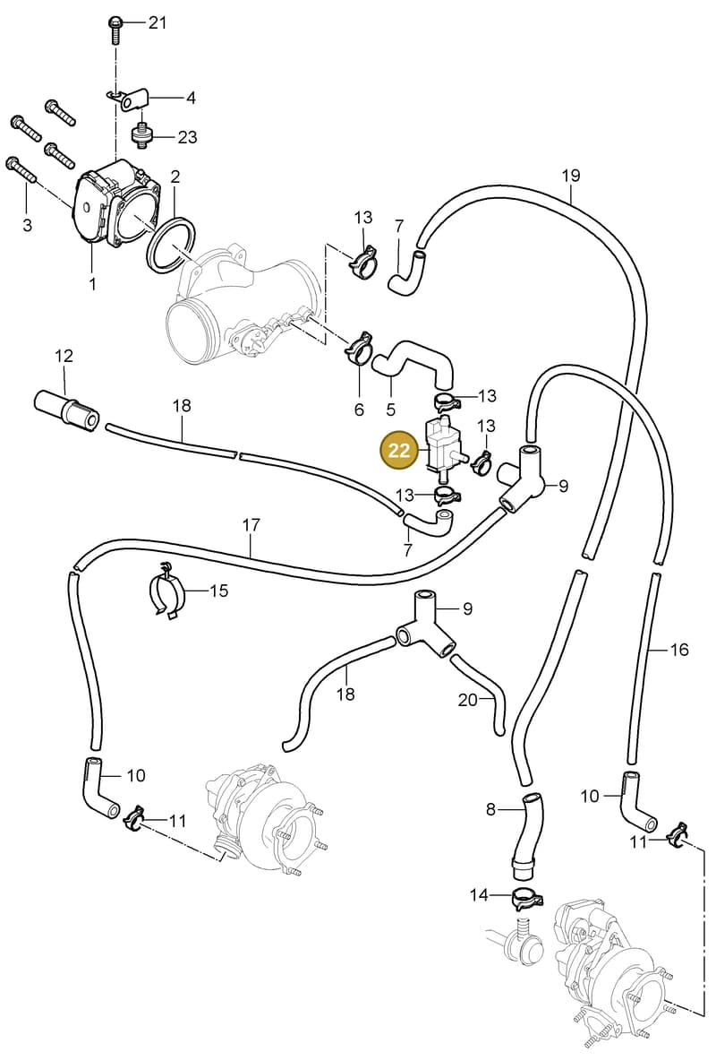 99970757440 — Porsche Turbo (2006-2009) diagram p30107000, position 22