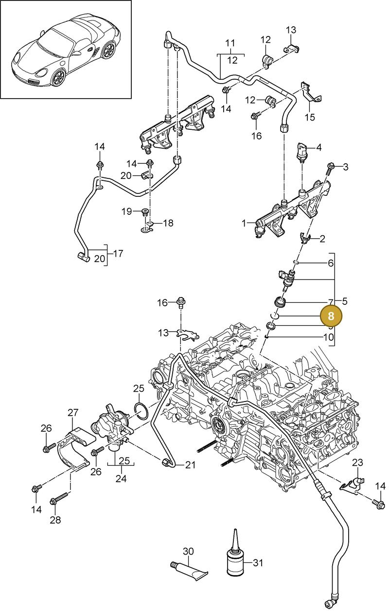 99970757440 — Porsche Boxster S (2008-2012) diagram p33107005, position 8