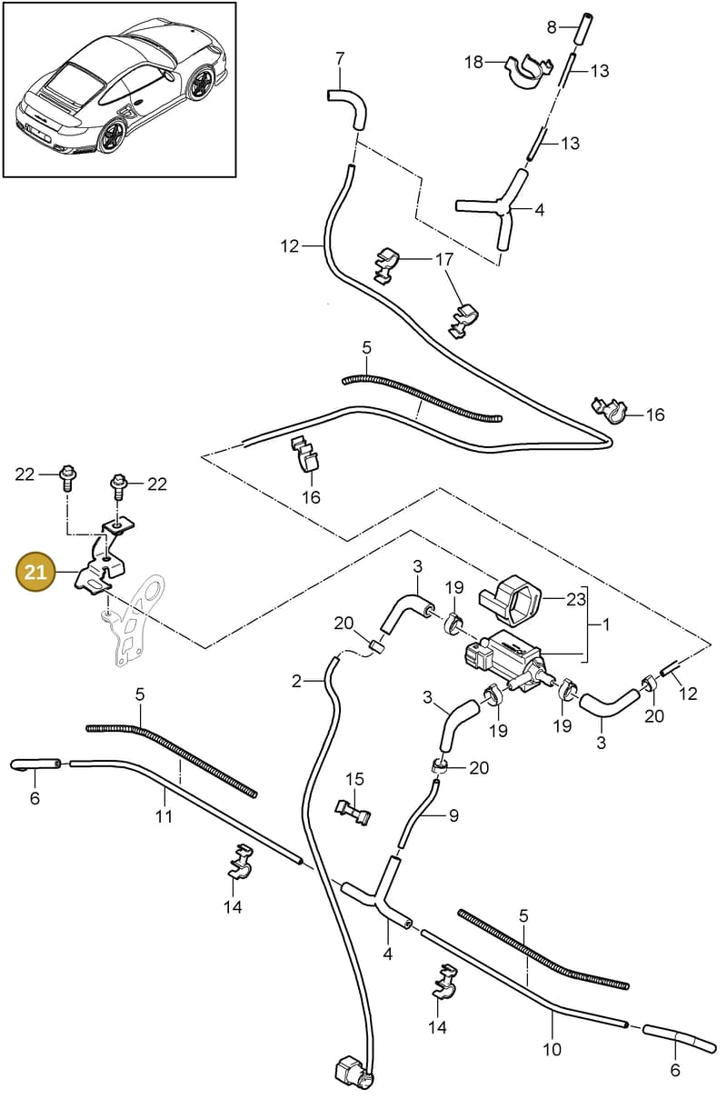 99970757440 — Porsche GT2 RS (2009-2012) diagram p36107000, position 21