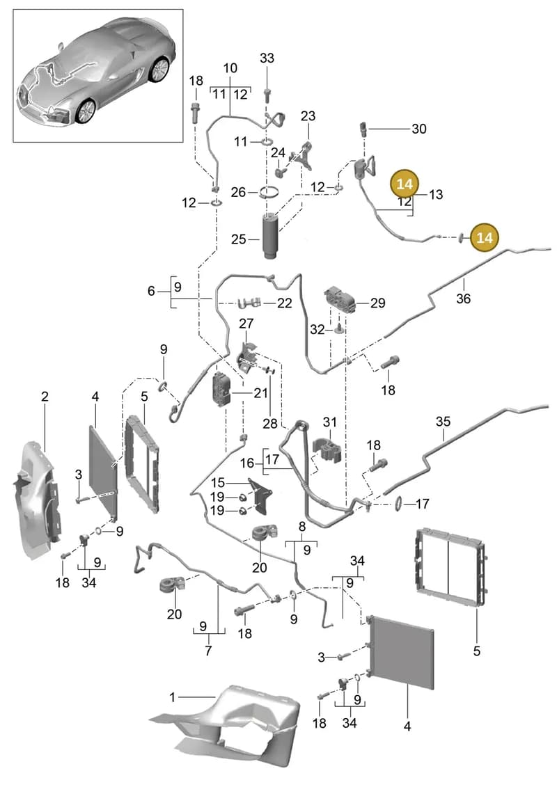 99970765240 — Porsche Boxster Spyder (2015-2016) diagram p46813020, position 14