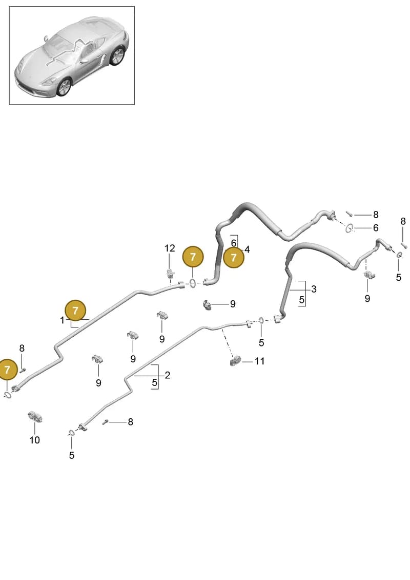 99970765340 — Porsche Cayman (2016-2019) diagram p50813030, position 7