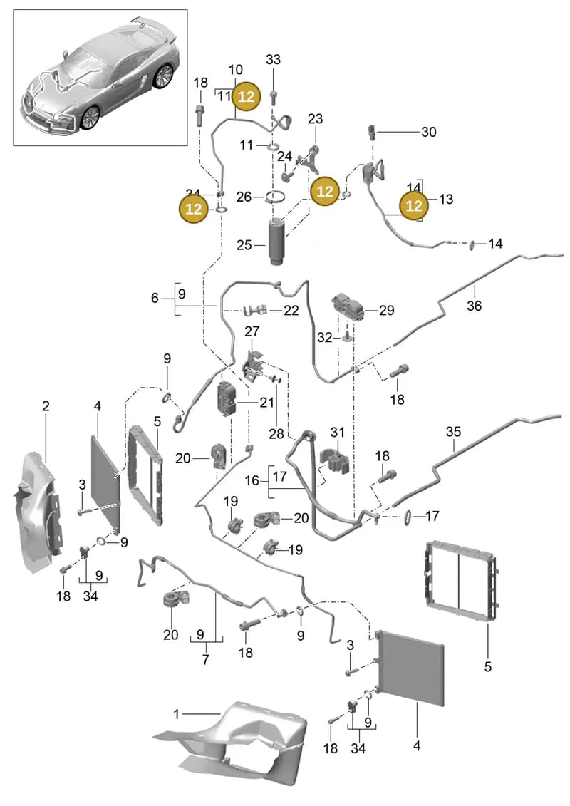 99970766040 — Porsche Cayman GT4 (2015-2016) diagram p45813020, position 12