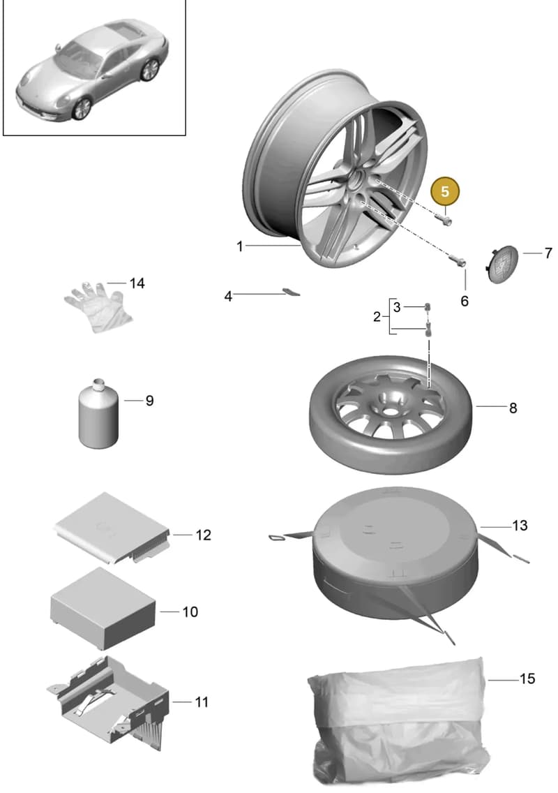 99970766340 — Porsche 991 Carrera 4 (2011-2016) diagram p38601000, position 5