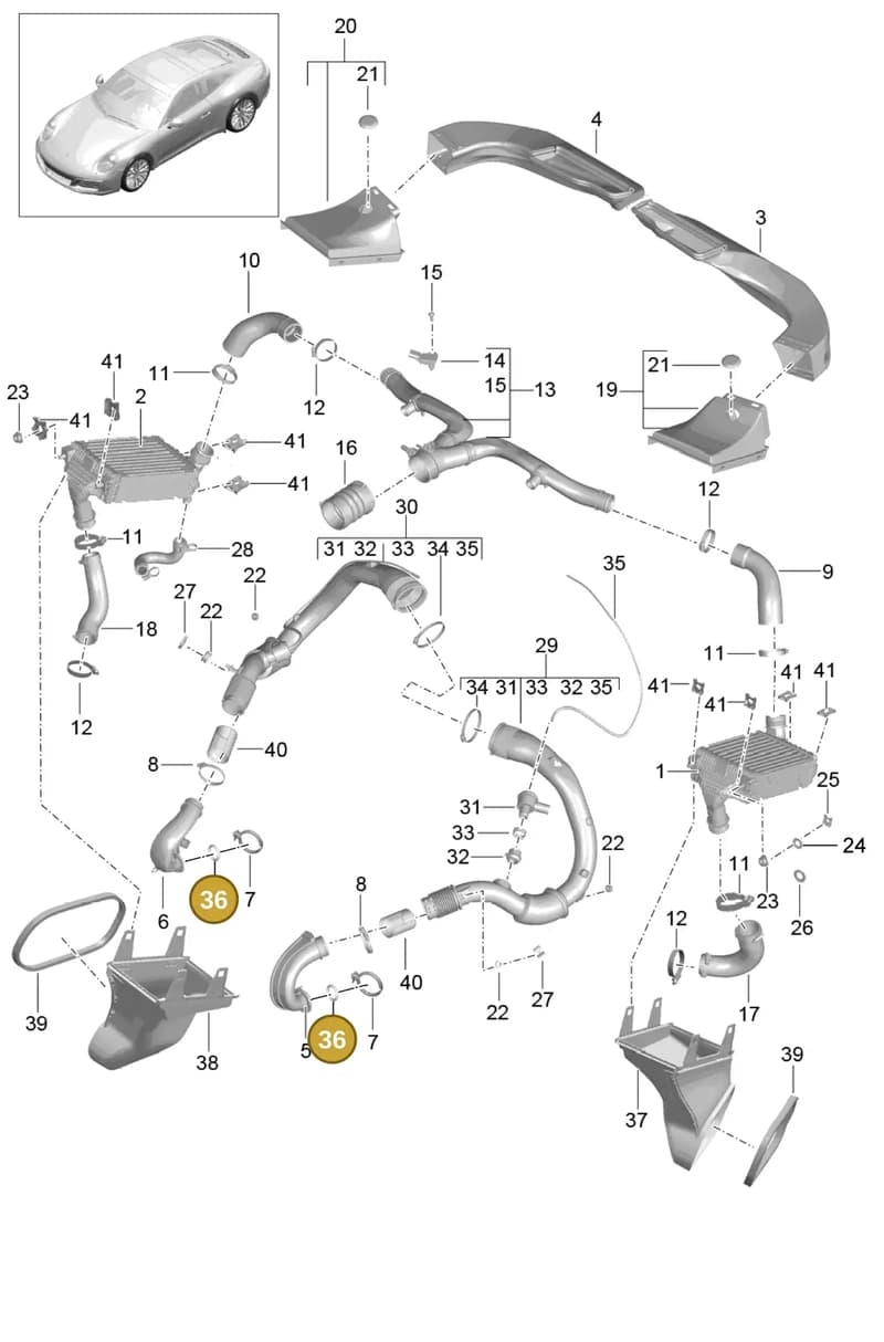 99970769440 — Porsche 911 (2016-2019) diagram p47107020, position 36