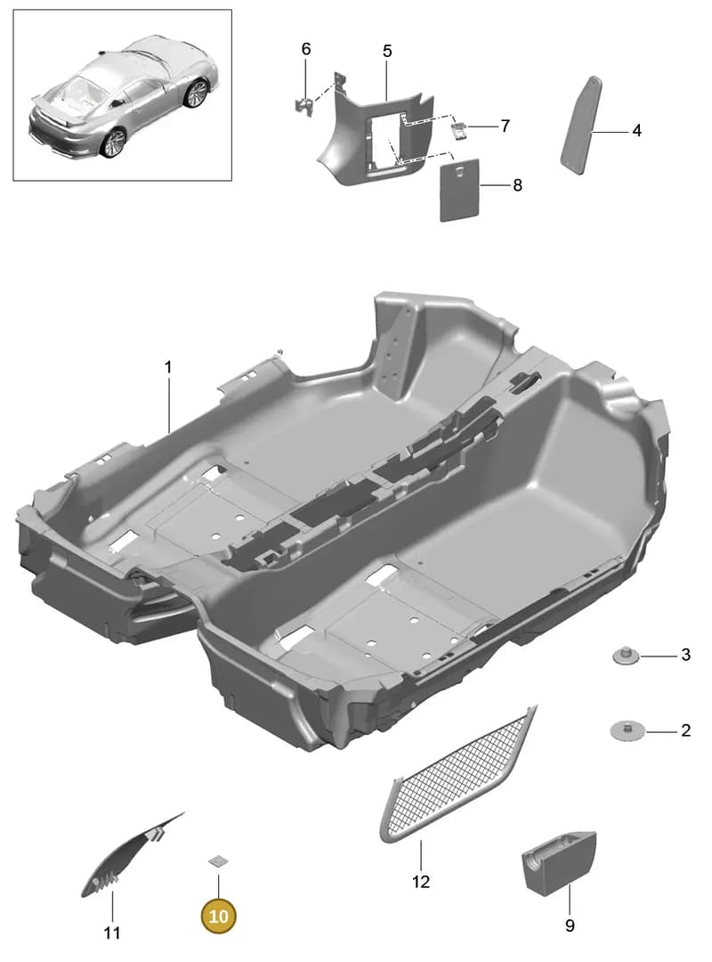 99990205940 — Porsche 911 (2013-2020) diagram p41807010, position 10