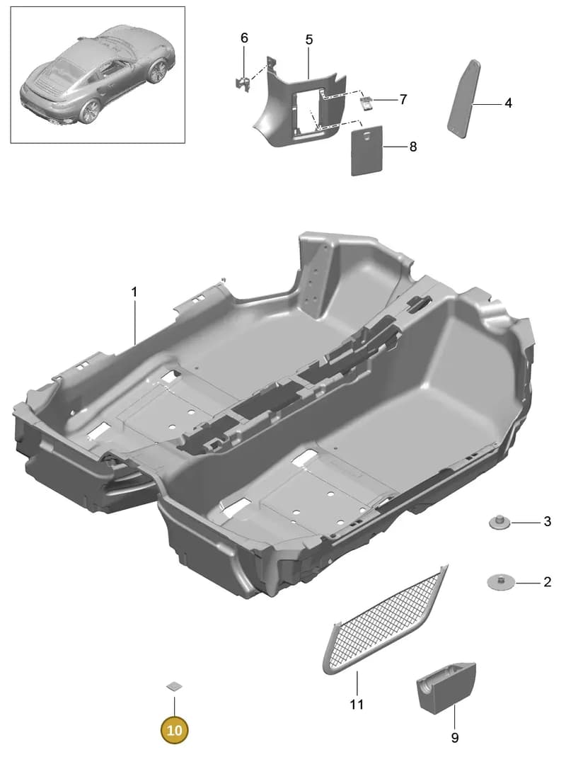 99990205940 — Porsche GT2 RS Clubsport (2013-2020) diagram p42807010, position 10