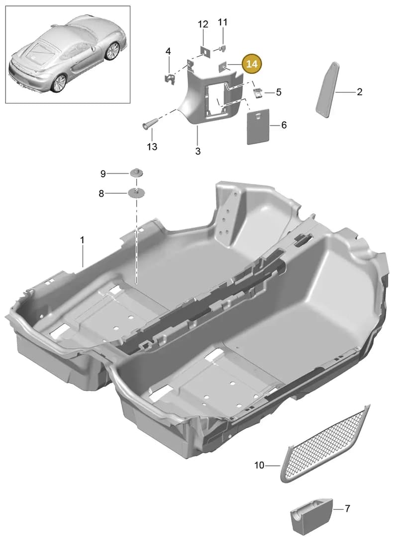 99990205940 — Porsche Cayman GT4 (2015-2016) diagram p45807010, position 14