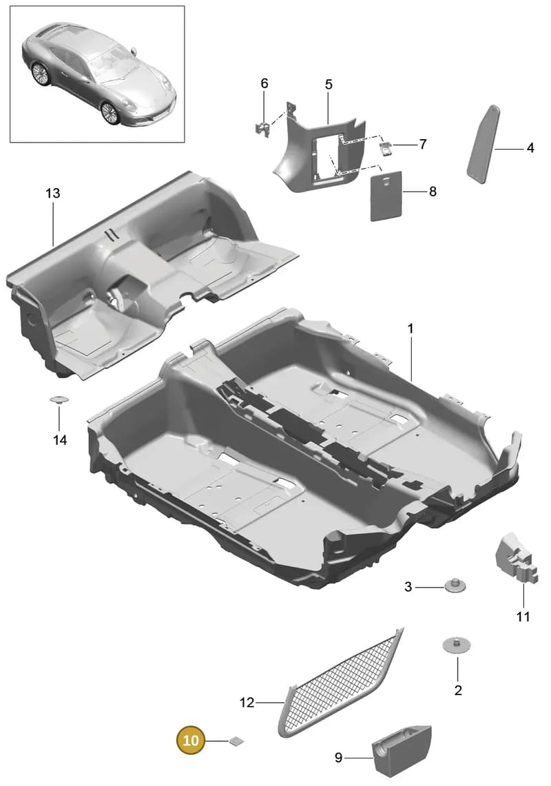 99990205940 — Porsche 911 (2016-2019) diagram p47807010, position 10