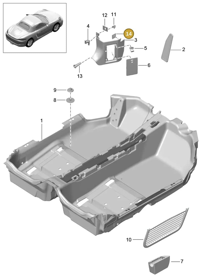 99990205940 — Porsche Boxster (2016-2019) diagram p48807010, position 14