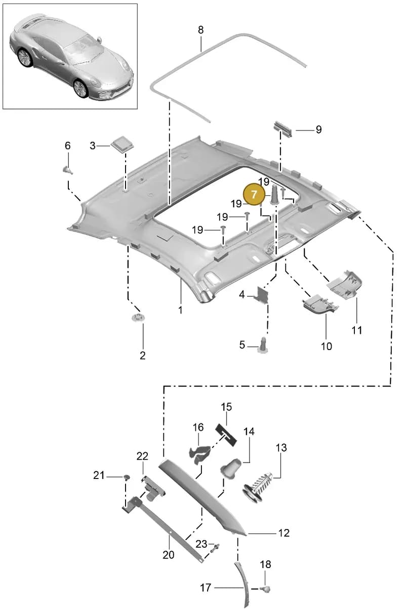 99991144340 — Porsche 911 (2016-2019) diagram p47807050, position 7
