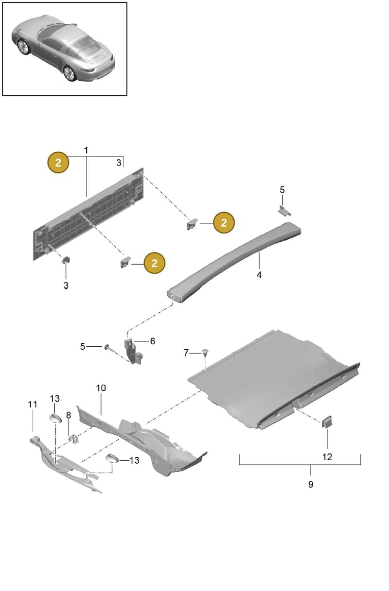 99991149240 — Porsche 991 Carrera 4 (2011-2016) diagram p38807040, position 2