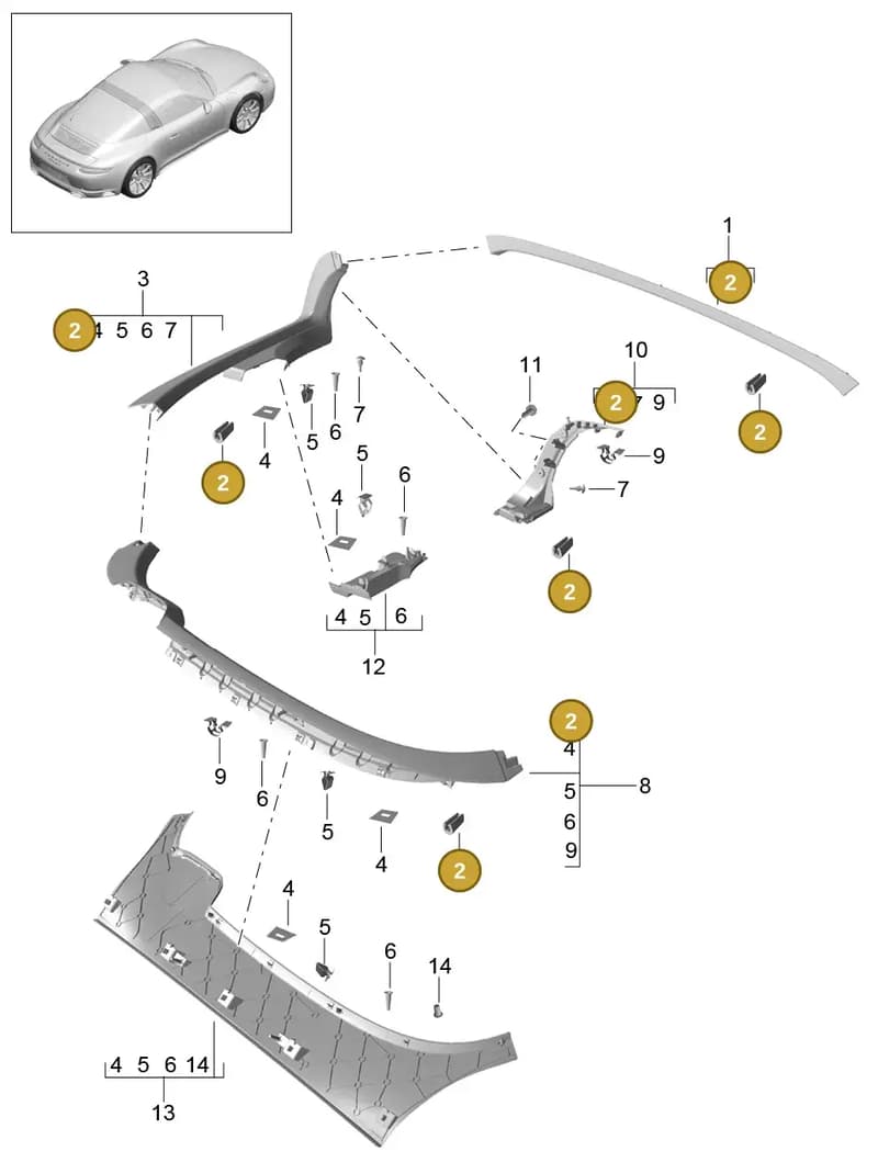 99991149240 — Porsche 911 (2016-2019) diagram p47807045, position 2