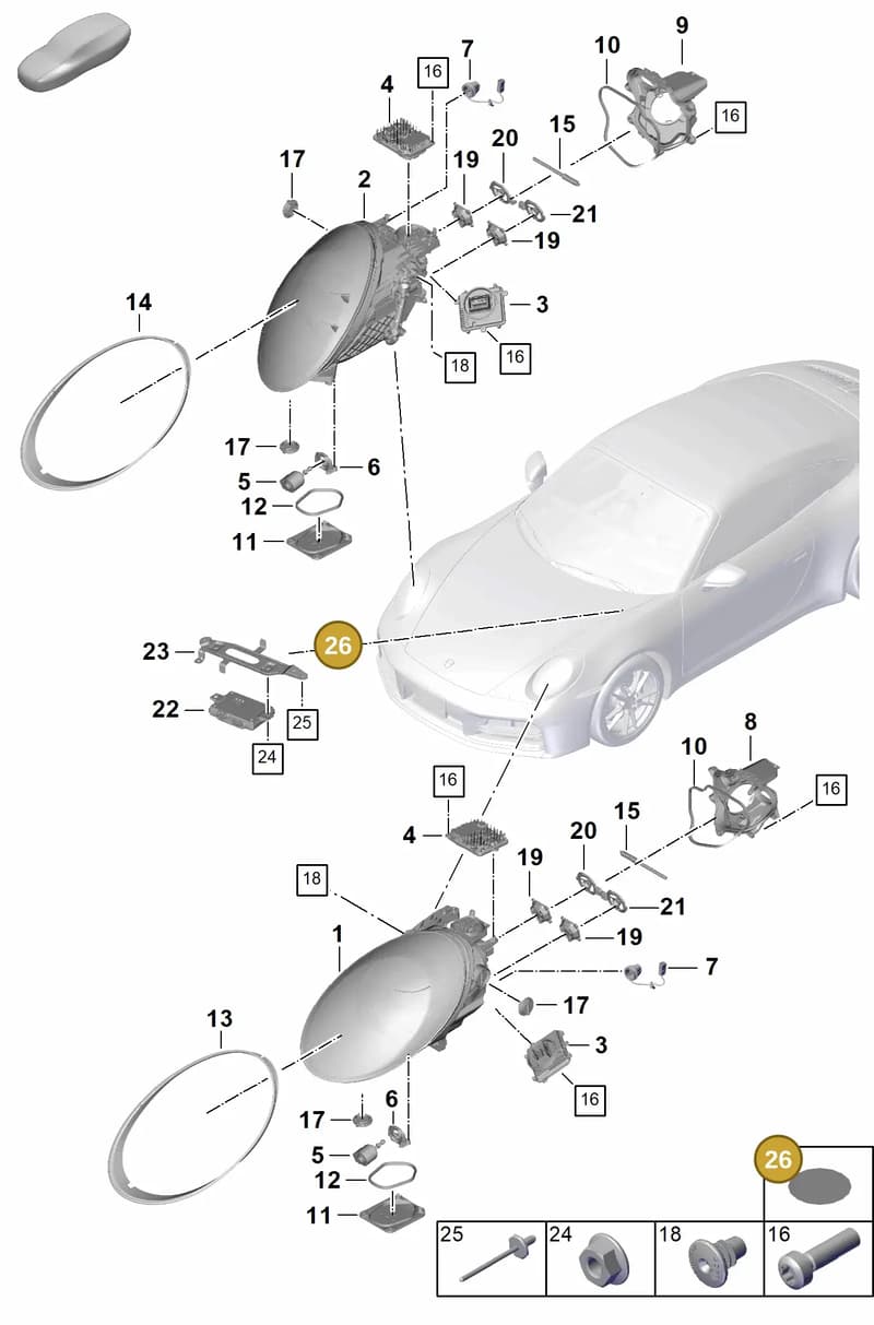 99991150181 — Porsche 911 (2024-2025) diagram p63908100, position 26