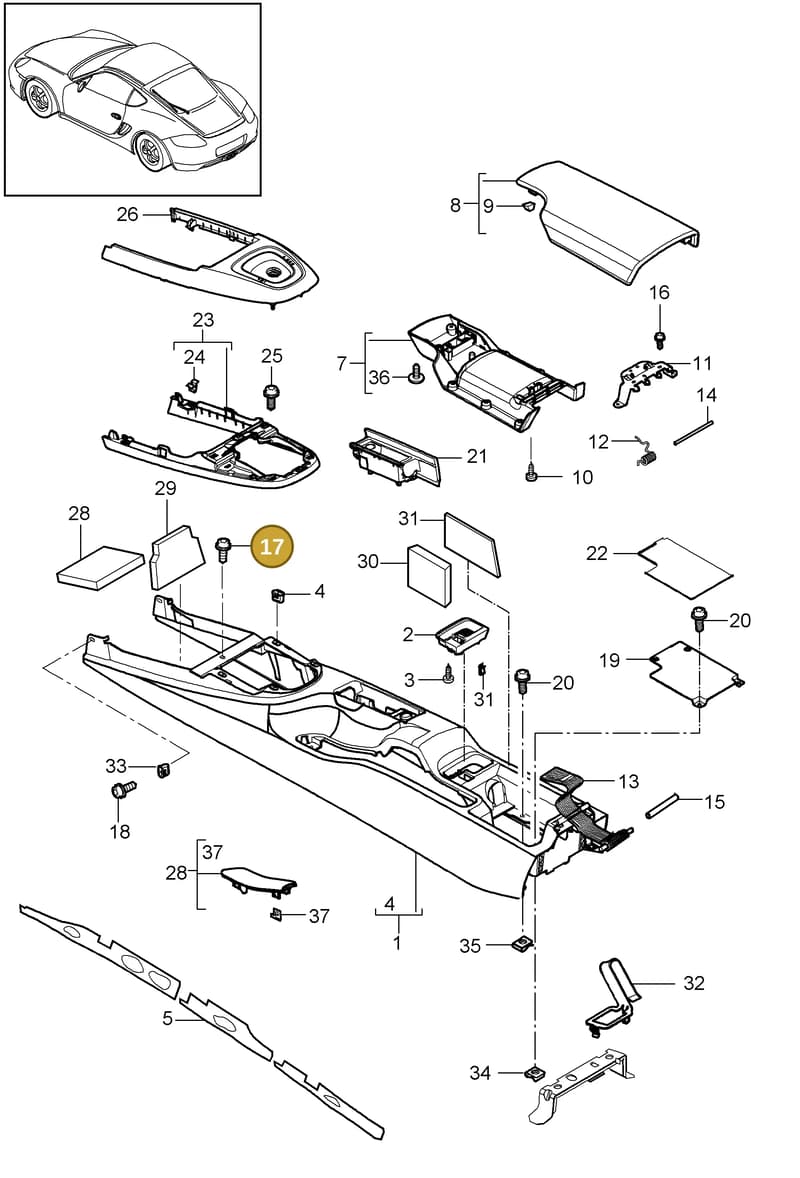 99991912109 — Porsche Cayman (2008-2012) diagram p34809020, position 17