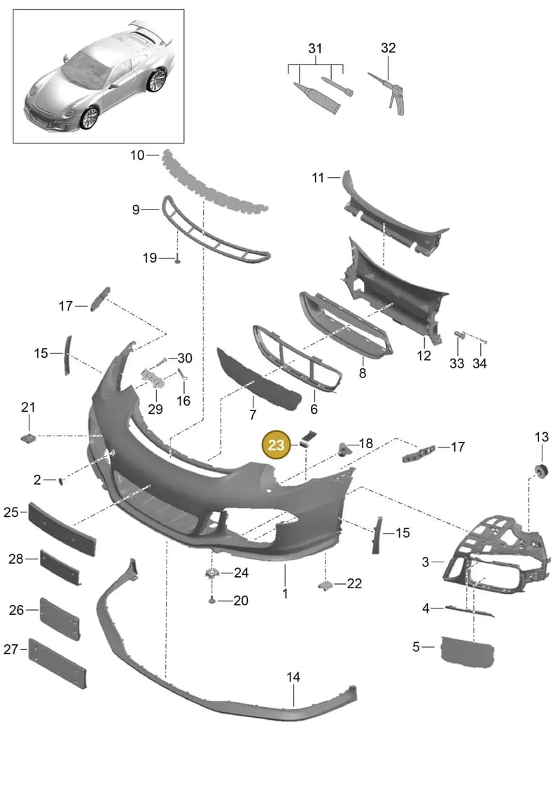 99991912109 — Porsche 911 (2013-2020) diagram p41802000, position 23