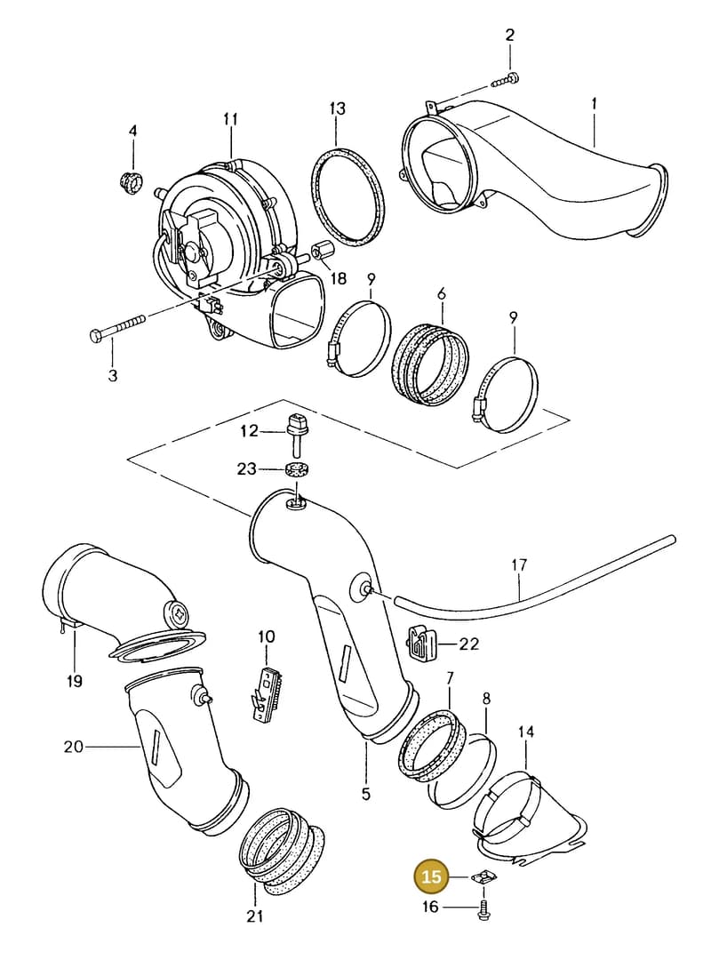 99991913009 — Porsche Carrera 4 Cabrio (1993-1998) diagram p17108010, position 15