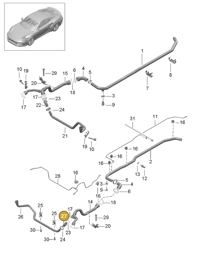 99991913309 — Porsche GT2 RS Clubsport (2013-2020) diagram p42105010, position 27