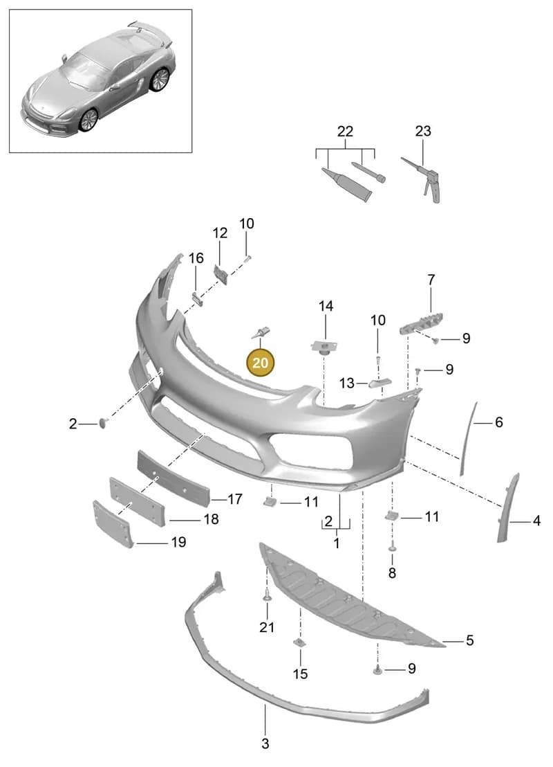 99991913309 — Porsche Cayman GT4 (2015-2016) diagram p45802000, position 20