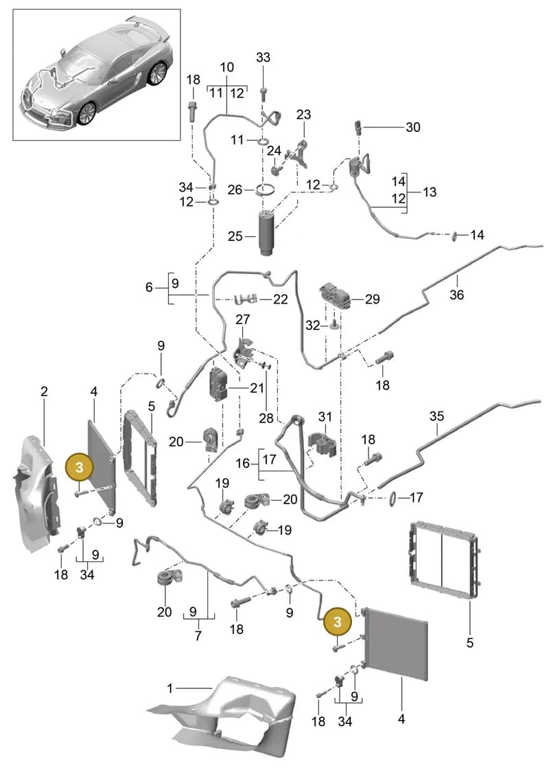 99991913309 — Porsche Cayman GT4 (2015-2016) diagram p45813020, position 3