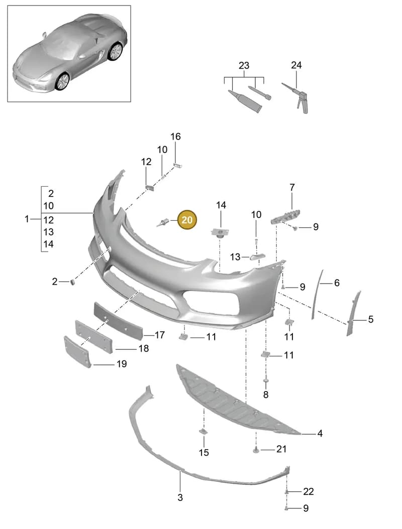 99991913309 — Porsche Boxster Spyder (2015-2016) diagram p46802000, position 20