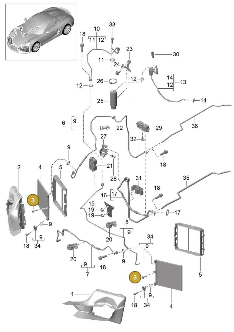 99991913309 — Porsche Boxster Spyder (2015-2016) diagram p46813020, position 3