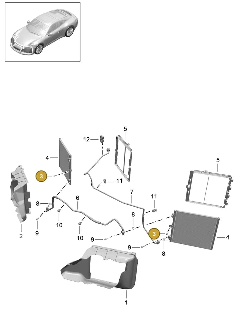 99991913309 — Porsche 911 (2016-2019) diagram p47813020, position 3
