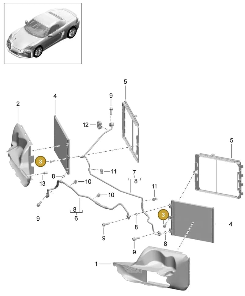 99991913309 — Porsche Boxster (2016-2019) diagram p48813020, position 3