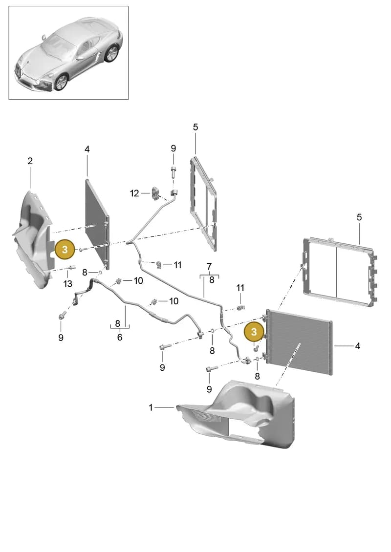 99991913309 — Porsche Cayman (2016-2019) diagram p50813020, position 3