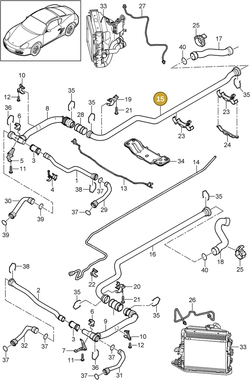 99991913409 — Porsche Cayman S (2005-2008) diagram p28105010, position 15