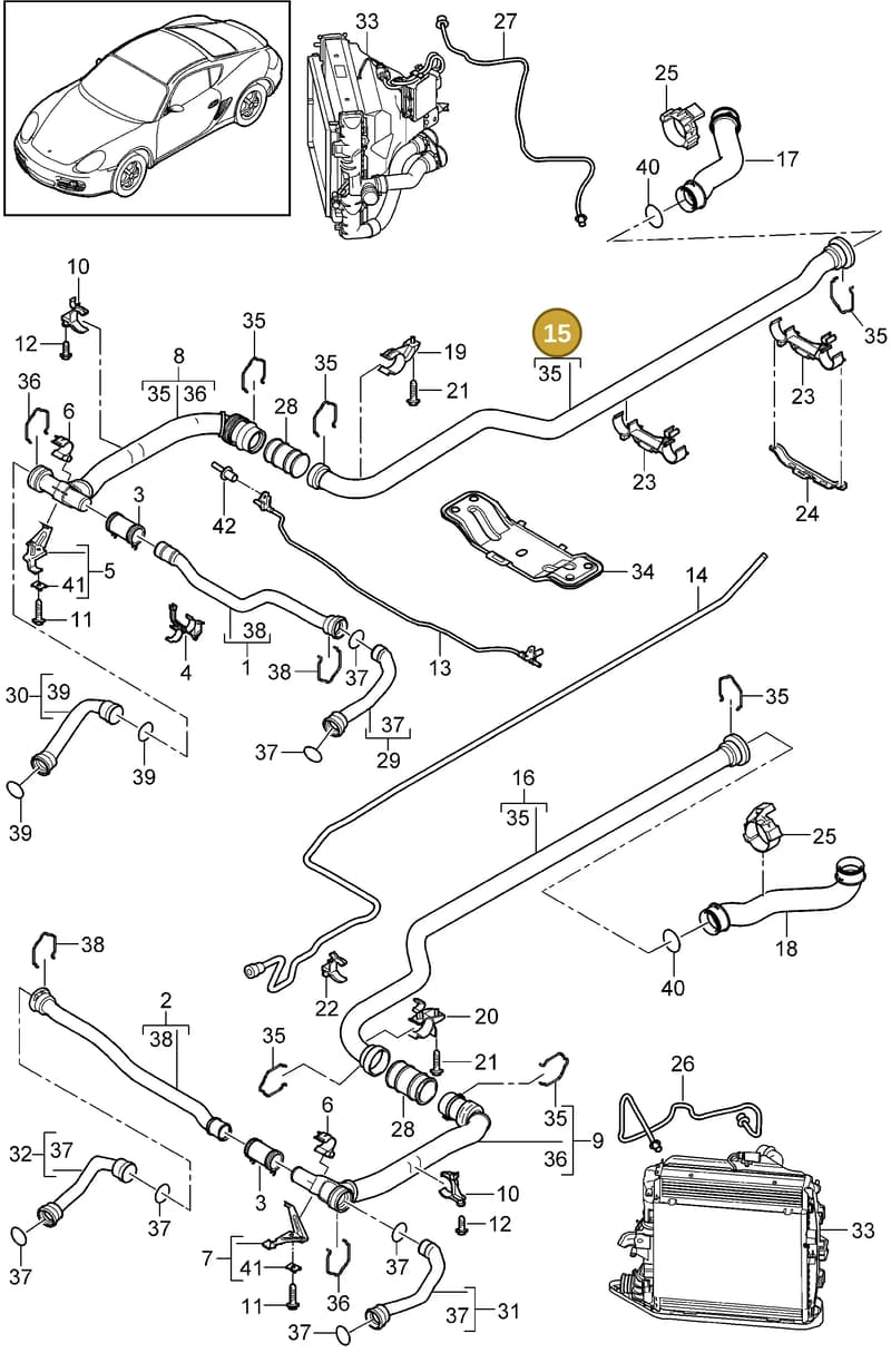 99991913409 — Porsche Cayman (2008-2012) diagram p34105010, position 15