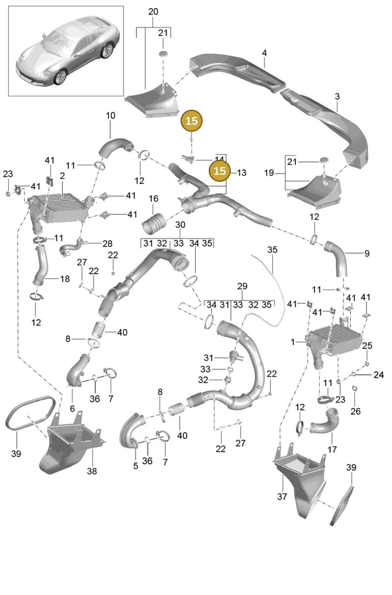 99991913409 — Porsche 911 (2016-2019) diagram p47107020, position 15