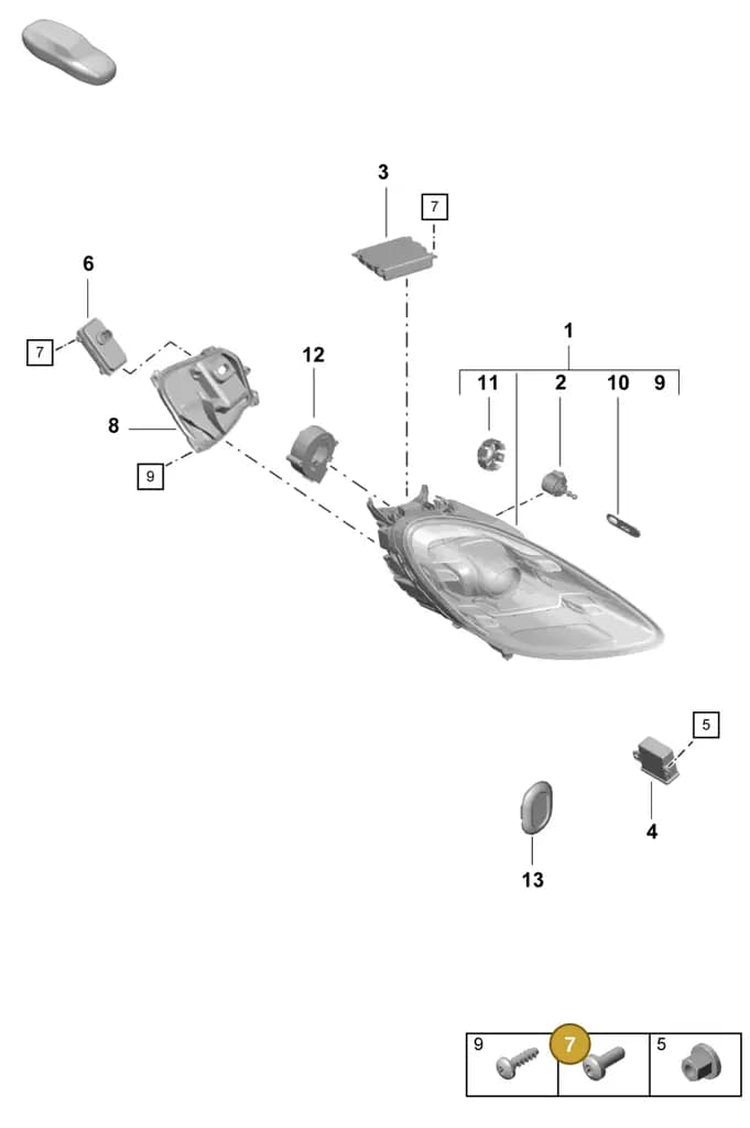 99991915909 — Porsche Boxster Spyder (2019-2020) diagram p55905030, position 7