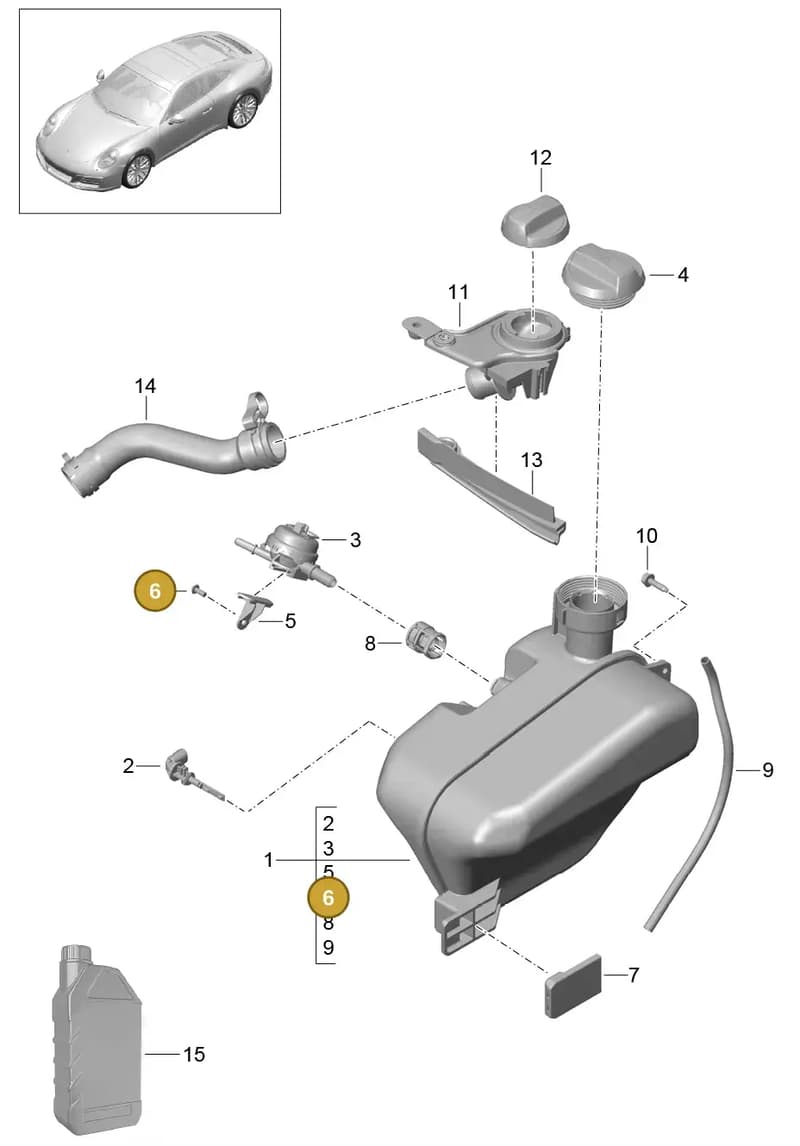 99991916401 — Porsche 911 (2016-2019) diagram p47105020, position 6