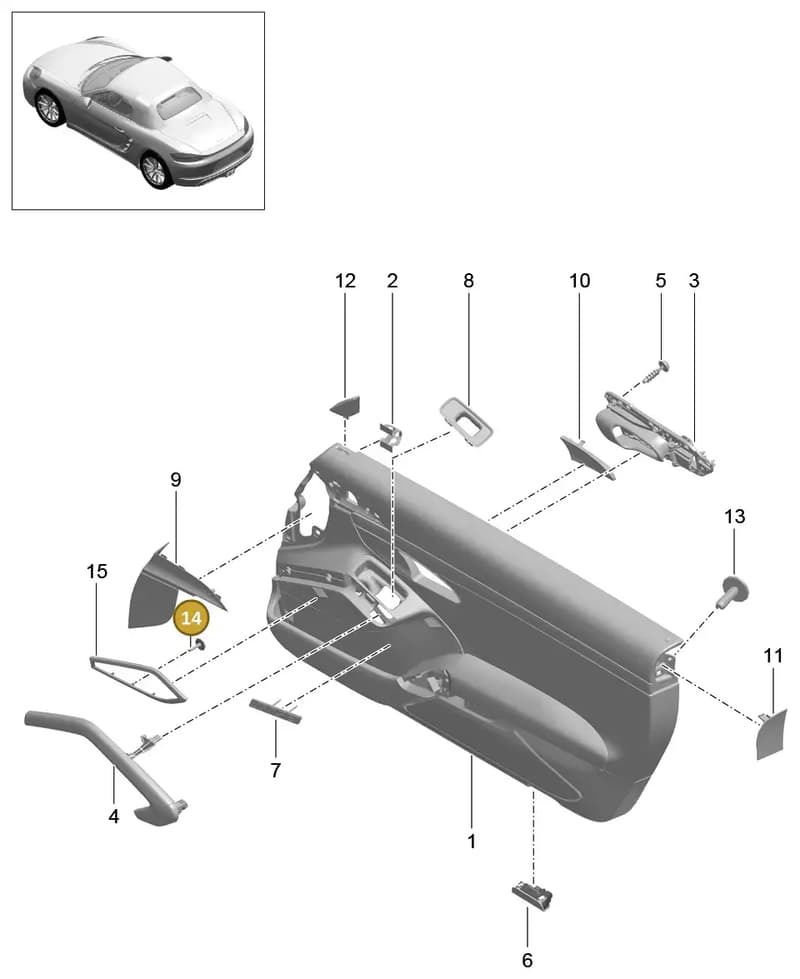 99991920307 — Porsche Boxster (2016-2019) diagram p48808060, position 14