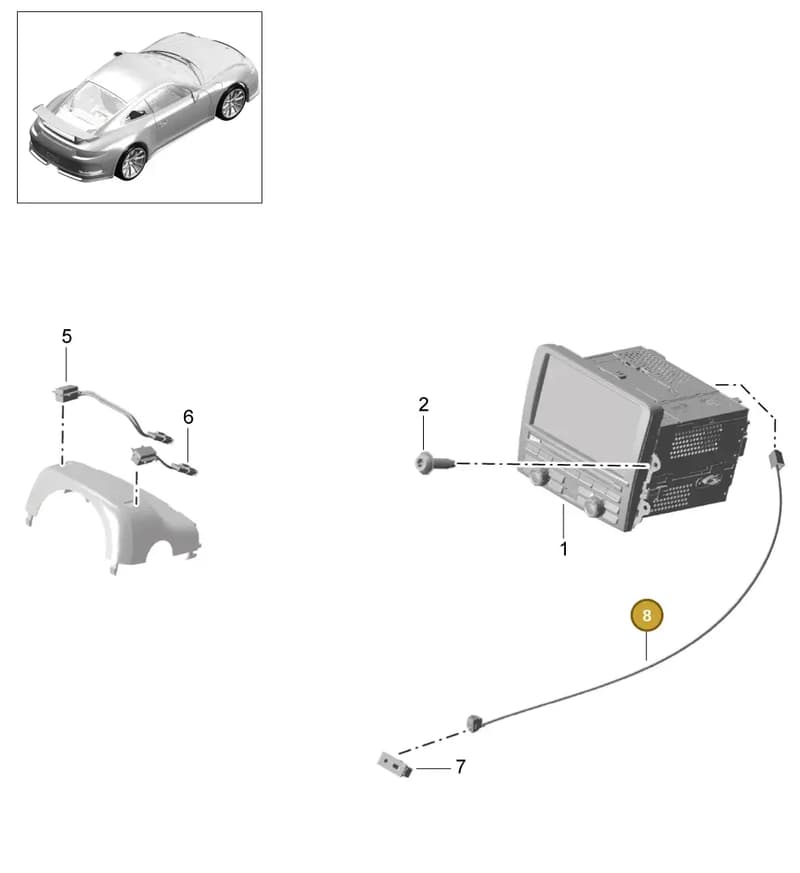 99991920909 — Porsche 911 (2013-2020) diagram p41911000, position 8