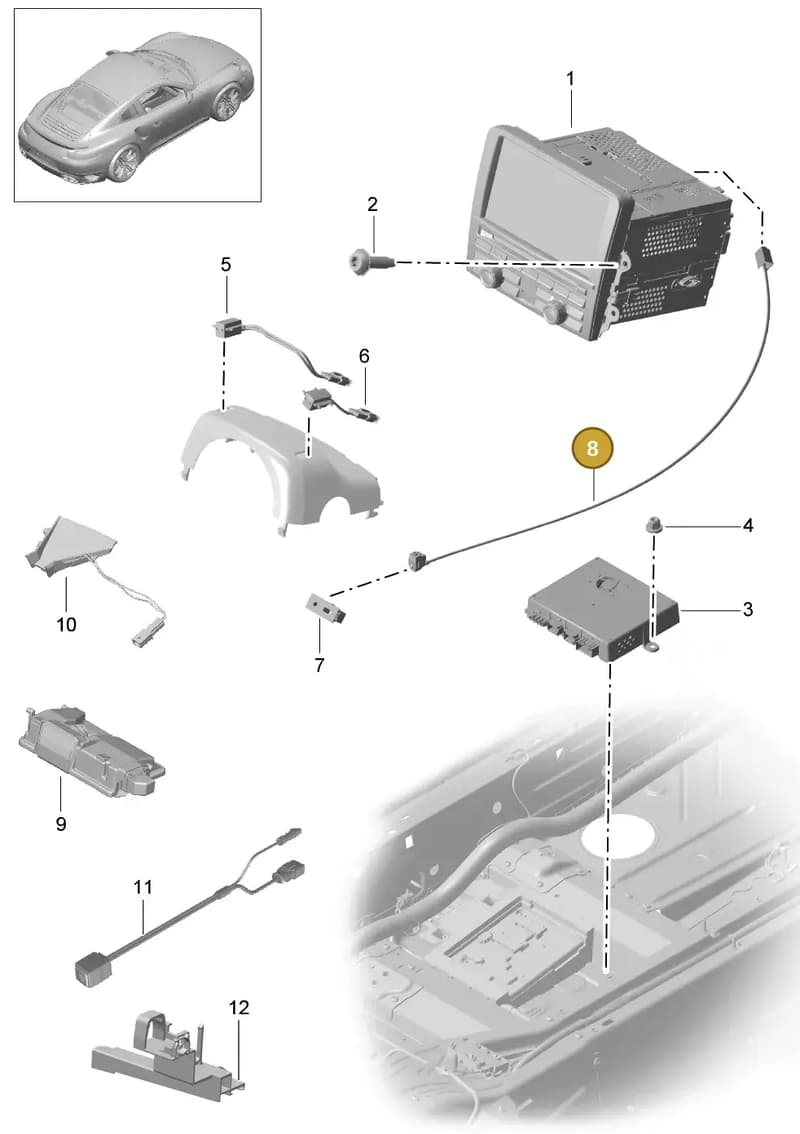 99991920909 — Porsche GT2 RS Clubsport (2013-2020) diagram p42911000, position 8