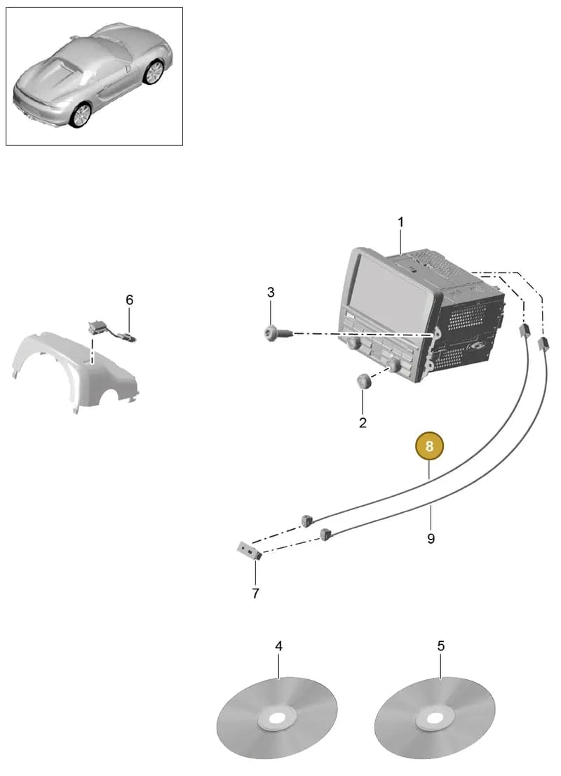 99991920909 — Porsche Boxster Spyder (2015-2016) diagram p46911000, position 8
