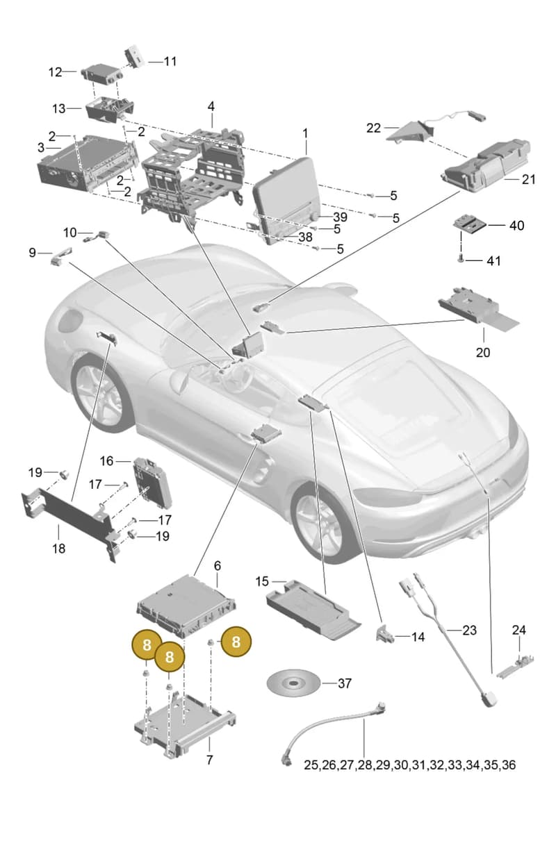 99991920909 — Porsche Cayman (2016-2019) diagram p50911000, position 8