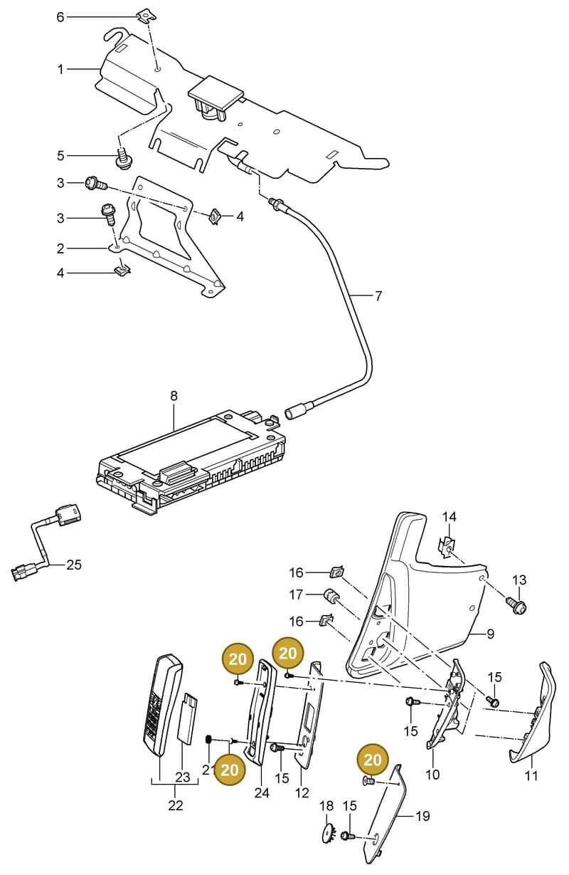 99991923000 — Porsche 911 Carrera (2008-2012) diagram p32911010, position 20